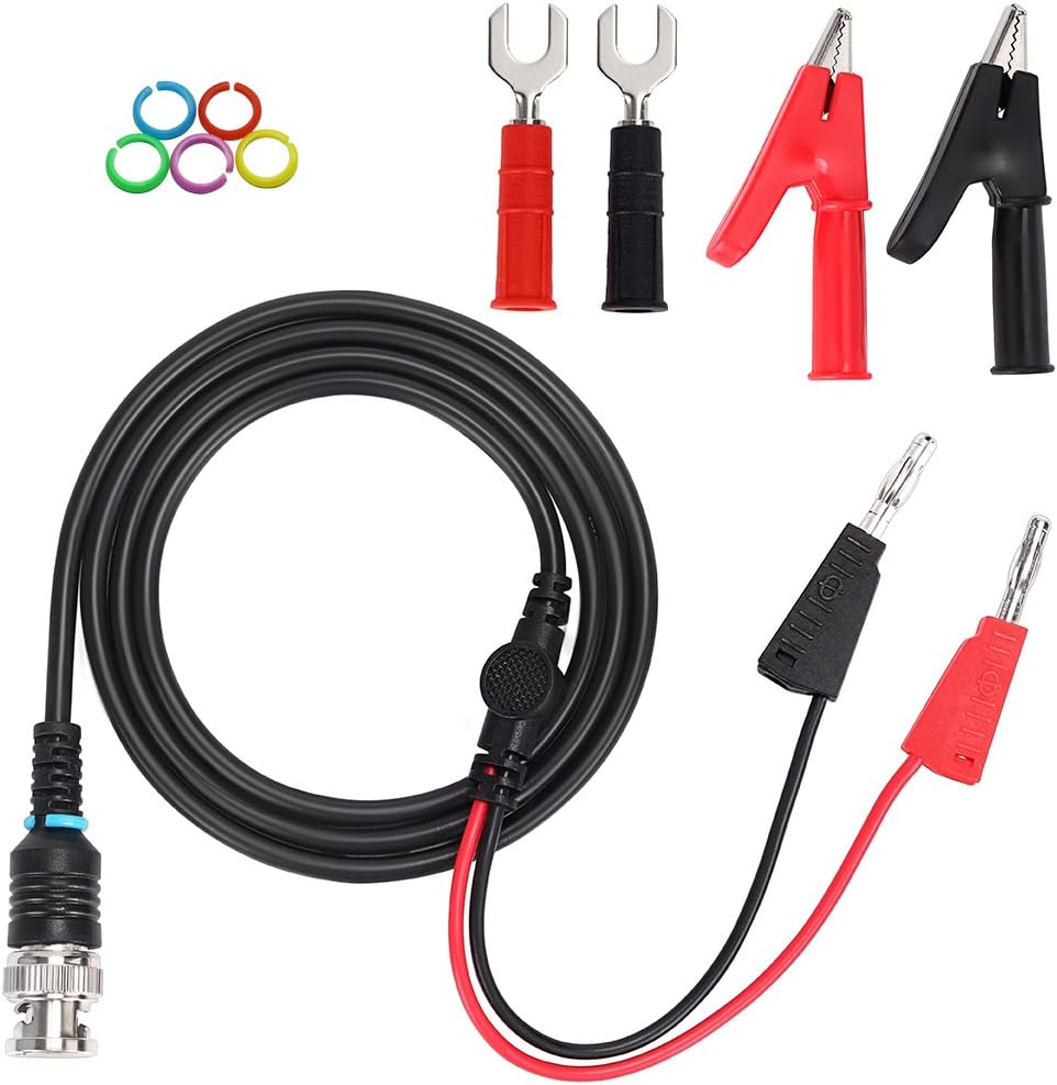 Sumnacon BNC Male Connector to Dual Stackable Banana Plug + Alligator