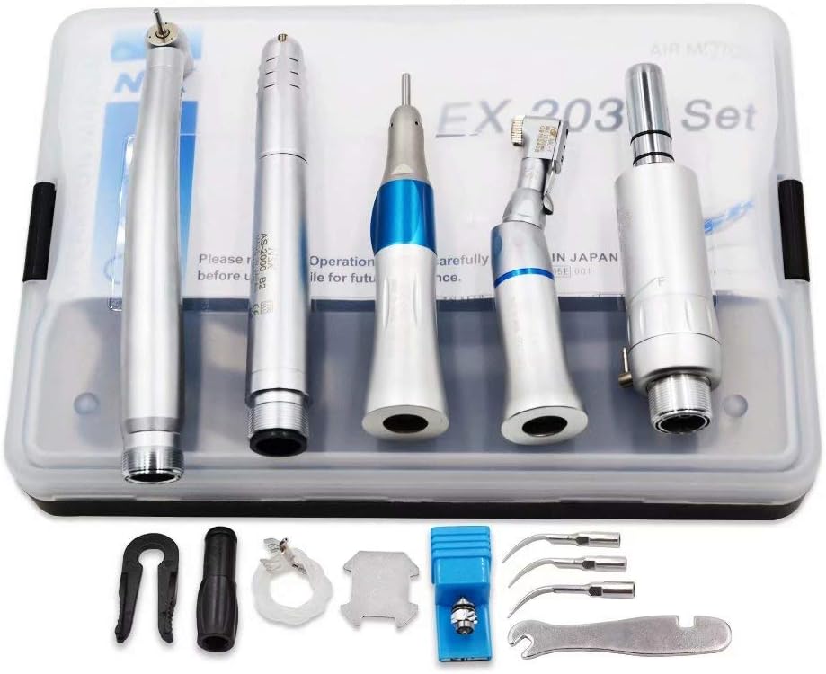 NS-K High Speed Low Speed Contra Angle Straight Handle with Air Motor 2H and Air Scaler