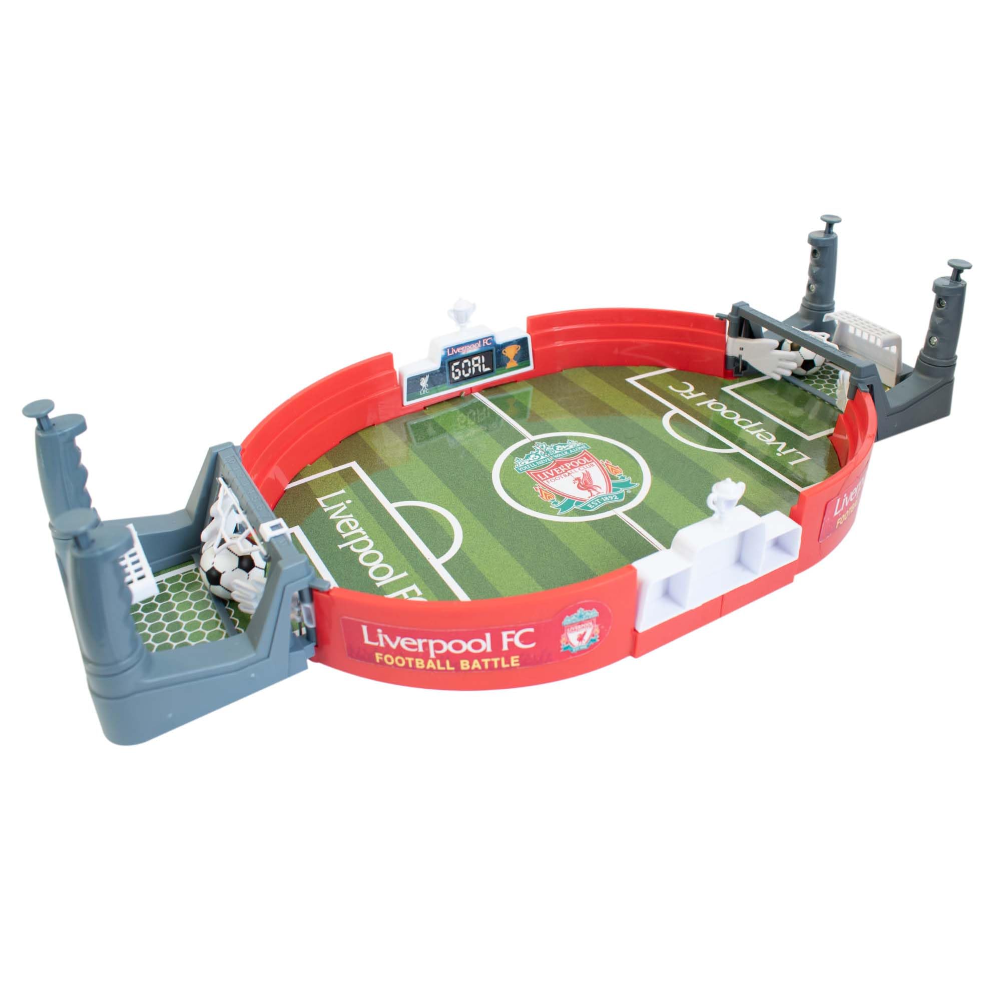 Hy-Pro Officially Licensed Liverpool F.C. Mini Tabletop Football Game,2 Balls, Portable, Interactive, Desktop Game, Mini Football Table, Perfect Football Gift, for Kids Adults and Family Fun