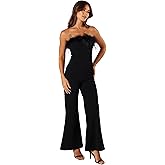 Petal & Pup womens Louise Feather Trim Jumpsuit