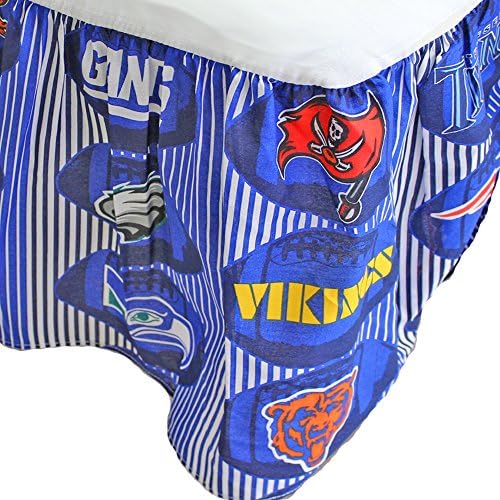 NFL Football Fever Twin Bedskirt All Football Teams Logo Bedding Accessory