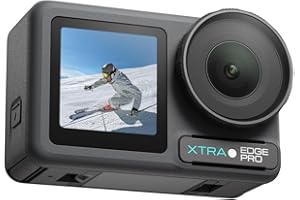 XTRA EDGE Xtra Pro Action Camera, 4K Vlogging Camera with 1/1.3'' Sensor, 65ft Waterproof, Night View & Stabilization for Cycling, Diving, Sports Shooting