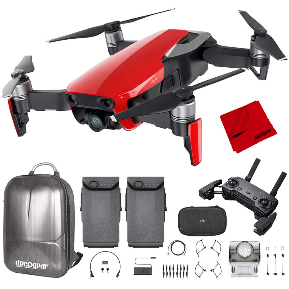 DJI Mavic Air Quadcopter with Remote Controller Flame Red Max Flight Bundle with