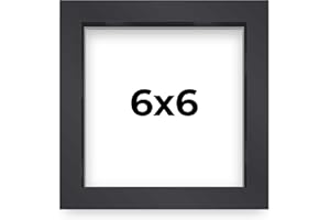 POSTER PALOOZA 6x6 Shadow Box Frame Contemporary Black Finish | 3/4" Depth of Usable Space| Interior Size 6x6 Inches| UV Resistant Acrylic, Acid-Free Backing, Wall Hangers | Made in USA