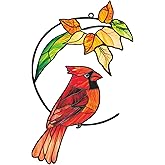 Red Bird Painted Metal Ornament, Suitable for Decorating Windows and Walls, a Commemorative Gift for Women/Bird Lovers