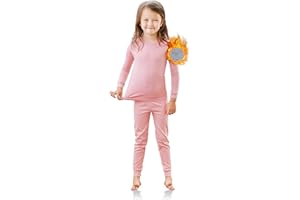 TINFL by Vaenait 4-14 Years Girls Kids Aeroheat Thermal Underwear Base Layers Warm Pajama Fleece Lined Long John Set