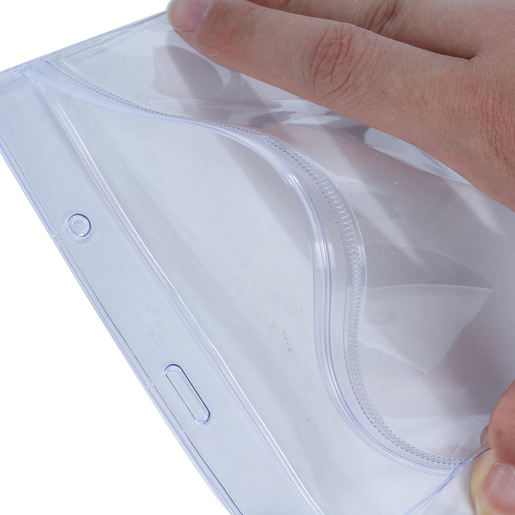 100x A5 JUMBO ID Badge Card Plastic Pocket Holders Large Clear Pouches