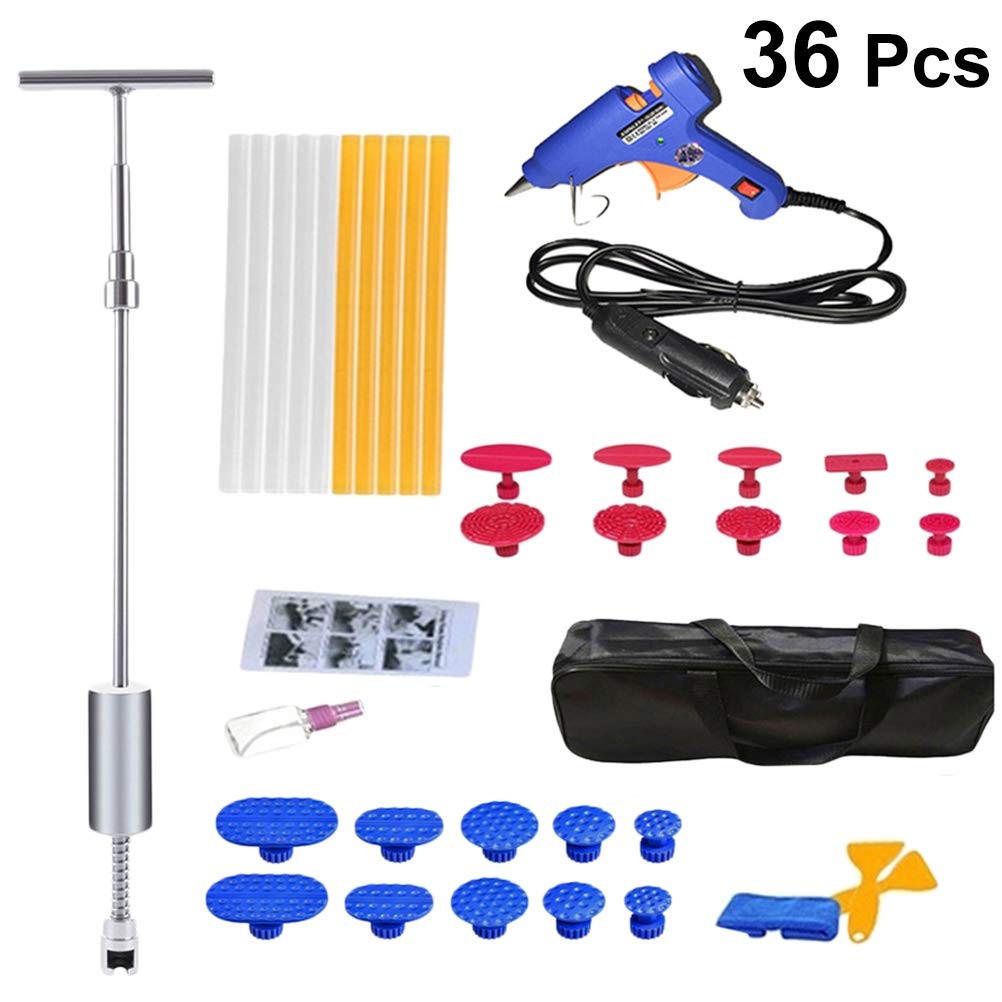 36ピース車のへこみ引き手セットプロフェッショナル合金プルロッドt形状吸引引き自動車へこみ修理ツール金属引き手 B07qnnfd4p Lioobo その他 おすすめネット