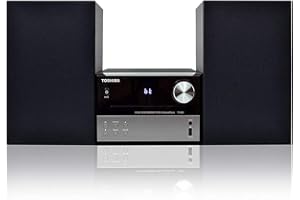 Toshiba TY-ASW91 Micro Component Speaker System: Wireless Bluetooth Speaker Sound System with FM, USB & CD, AUX Input, LED Di