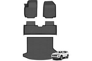 AZYT Floor Mats & Cargo Liner for Chevy Chevrolet Equinox 2025 2026 (Not EV)/ GMC Terrain 2025 2026 All Weather Automotive TPE Set Anti-Slip Floor Liners Accessories (Car Mats+Trunk Mat) Black