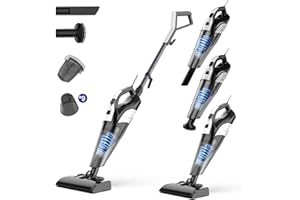 Hihhy Vacuum Cleaner, Stick Vacuum Corded, 4-in-1 Handheld Small Vacuum Cleaners for Home, Mini Vacuum Lightweight 20Kpa 600W Powerful Suction, Portable Hand Held Vac for Hard Floor