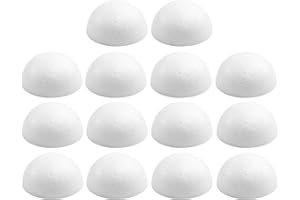 Crafjie 14PCS 4 Inchs Half Foam Balls White Half Round Polystyrene Foam Balls Craft Supplies Hemispherical Christmas Craft Ballfor DIY Home Craft Project and Art Decoration