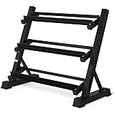 鶹 Basics 3-Tier Adjustable Dumbbell Weight Rack, Stand Only, Black
