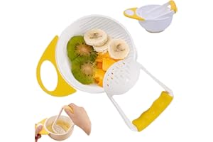 Baby Food Maker with Handle Food Grade Large Capacity Baby Puree Maker with Masher Non-Slip Heat Resistant Grinder for New Pa