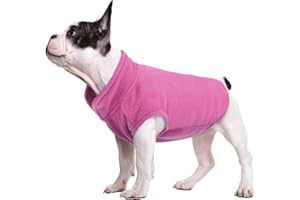 FUAMEY Dog Fleece Vest,Warm Sweatshirt Puppy Stretchy Sweater Pullover Dog Turtleneck Coat Dog Winter Jacket with Leash Hole, Dachshund Sweaters Yorkie Clothes for Small Medium Large Dogs Pink L