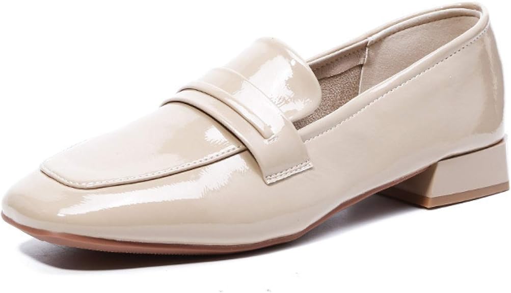 Womens Dress Loafers Adorable Chunky Heel Slip On Comfort