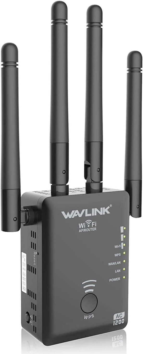 1200Mbps Dual Band WiFi Repeater,WAVLINK Wireless Repeater WiFi Range Extender,Wireless WiFi Signal Booster, Repeater/Router/Wireless Access Point Mode,Compatible with Any Router: Computers & Accessories