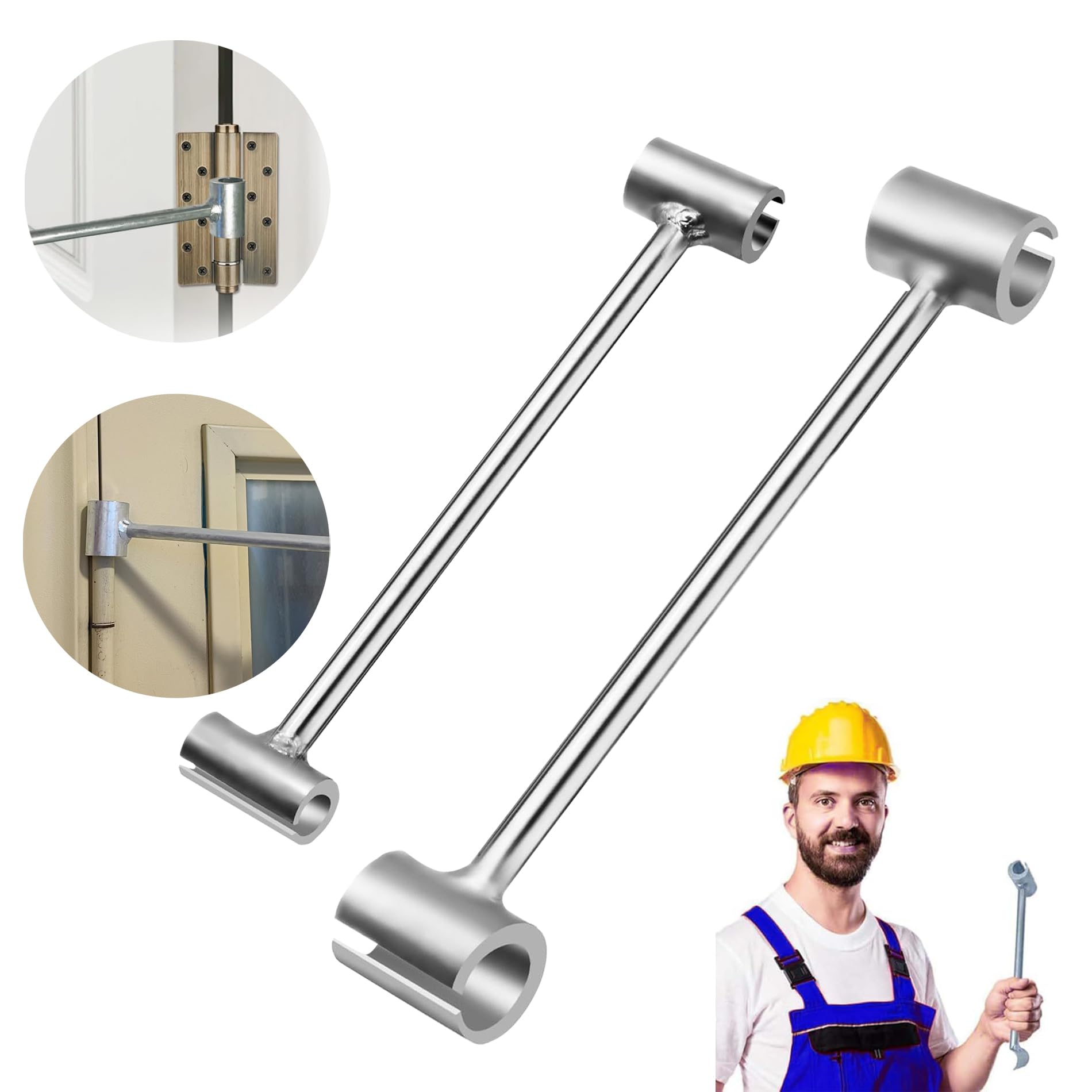 Photo 1 of 2PCS Hinges Gap Adjusting Wrench, Upgraded Door Hinge Repair Spanner Adjustable Wrench Tool, Door Hinge Adjustment Tool, Spanner Key for Round Bolt Standard Gauge(14-19mm, 23-25mm)