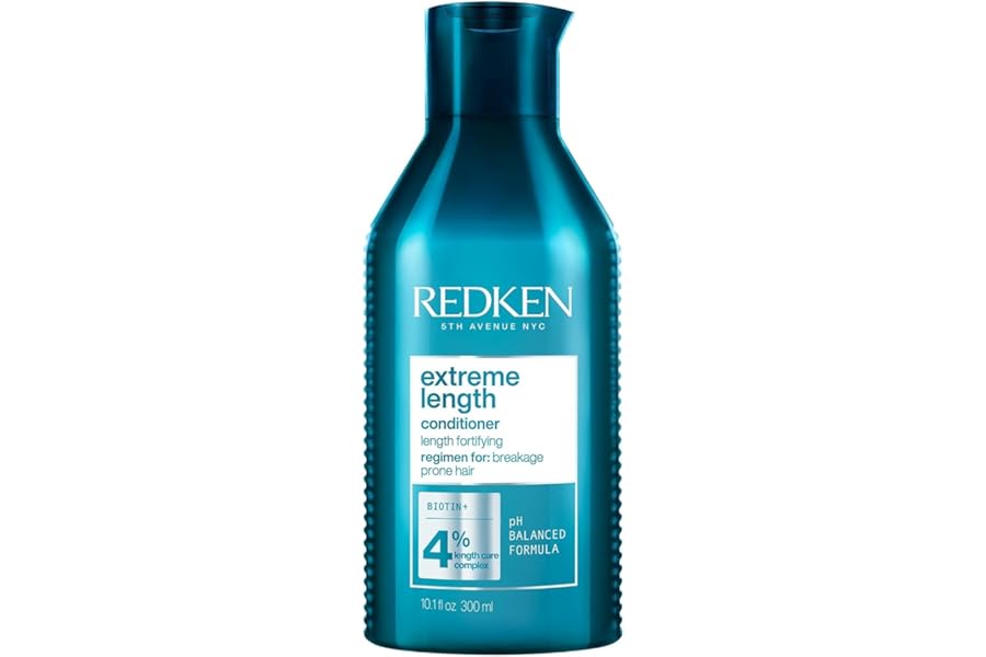 Redken Extreme Length Biotin Conditioner For Longer Hair – Promotes Healthy Hair Growth, Strengthens & Detangles Damaged Hair, Infused With Biotin & Castor Oil