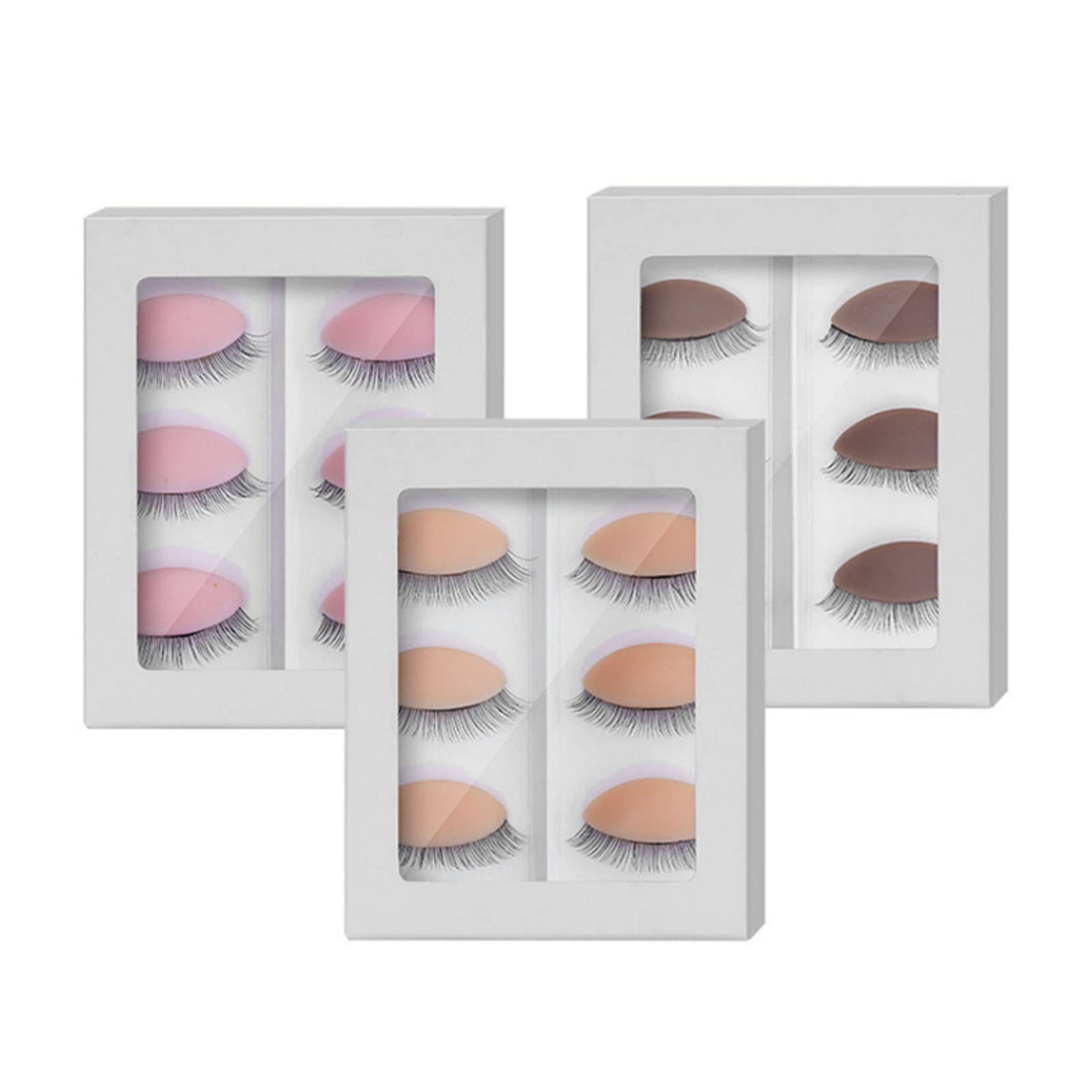 Replacement Eyelids for Lash Extensions, 9 Pairs Silicone Removable Replacement Eyelids for Mannequin Head, Realistic Eyelids for Eyelash Training Practice Makeup Extension