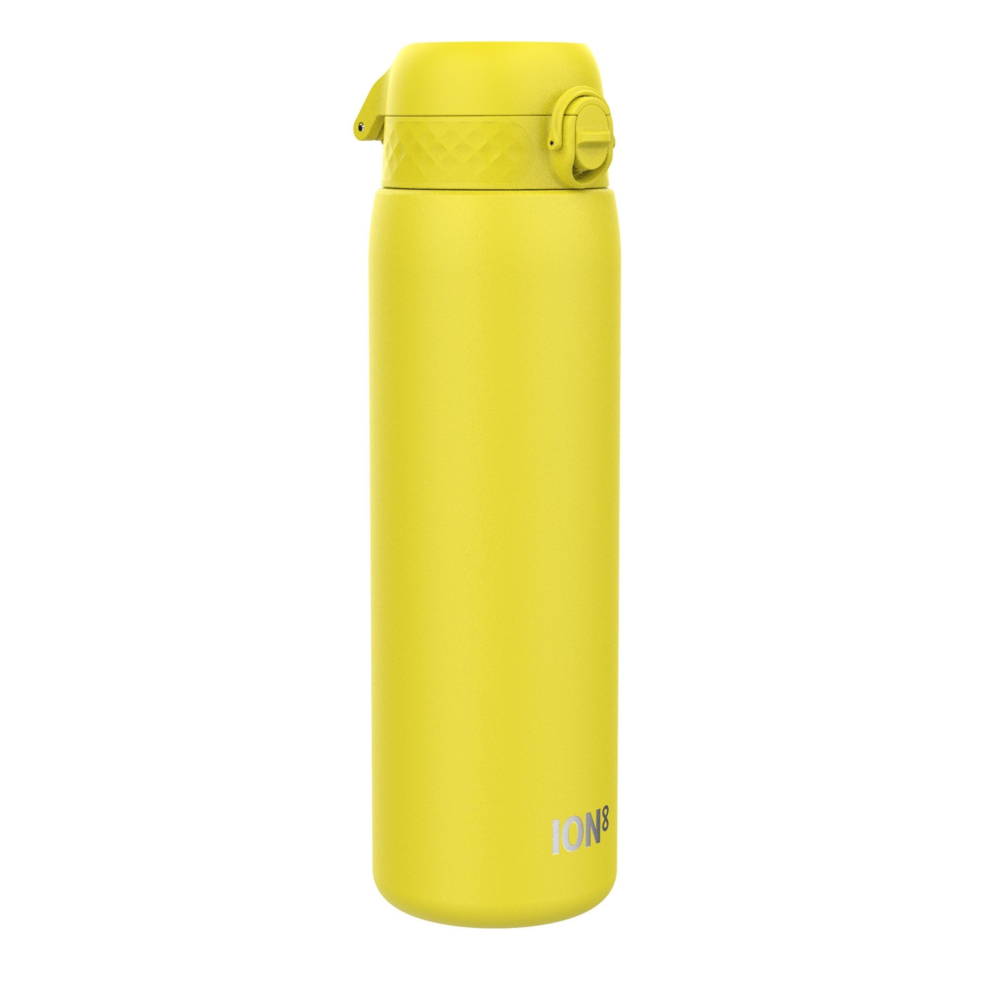 Ion8 Vacuum Insulated Stainless Steel 1 Litre Water Bottle, 920 ml/31 oz, Leak Proof, Easy to Open, Secure Lock, Dishwasher Safe, Carry Handle, Metal Water Bottle, Ideal for Sports and Yoga, Yellow