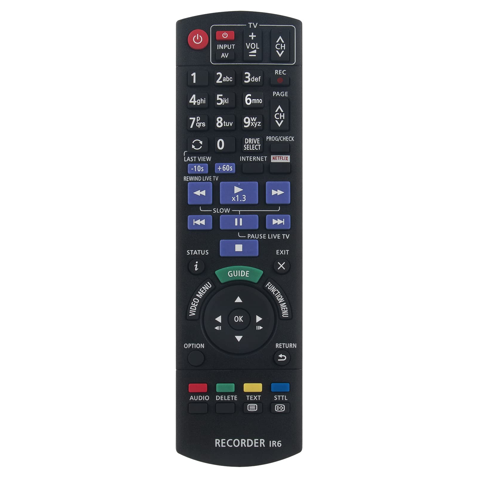 New N2QAYB001077 Replace Remote Control - VINABTY N2QAYB001077 BluRay Remote Control Replacement Compatible for Panasonic N2QAYB001077 Blu-Ray Recorder Remote Controller
