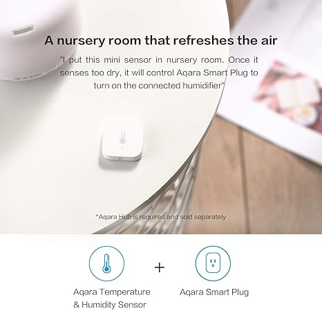 Aqara Temperature & Humidity Sensor, for Weather Change Alarm & Smart Home Automation, Compatible with Apple HomeKit, Wireless Mini Thermometer Hygrometer, ...