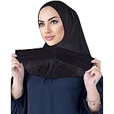 Caviotess Instant Muslim Turban Hijab with Snaps for Women Cotton Headscarf Full Cover Bonnet Hat Islam Under Cap
