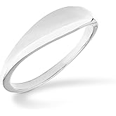 Miabella 925 Sterling Silver or 18K Gold Plated Signet Ring for Women/Made in Italy