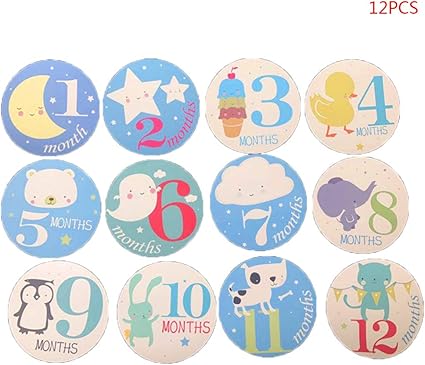 Viccoo Sticker 12 Stuks Set Zwangere Vrouwen Fotografie Maandelijks S Plezier Mooie Baby Cartoon Meisjes Jongens Maand 1 12 Beeld Frame Decoratie S Roze Amazon Nl