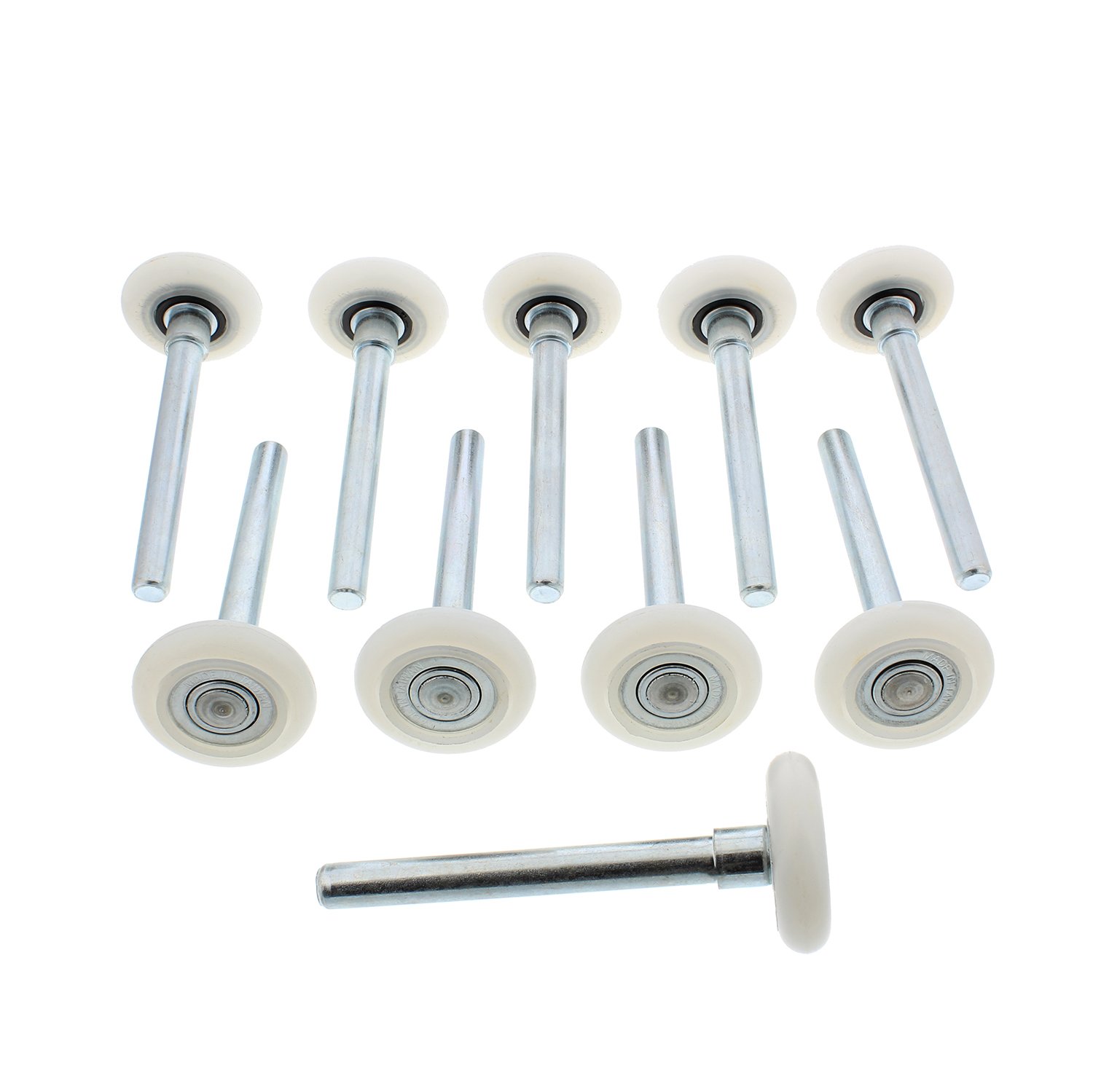 ABN Quiet Garage Door Rollers Nylon Wheels Replacement Roller, White 2