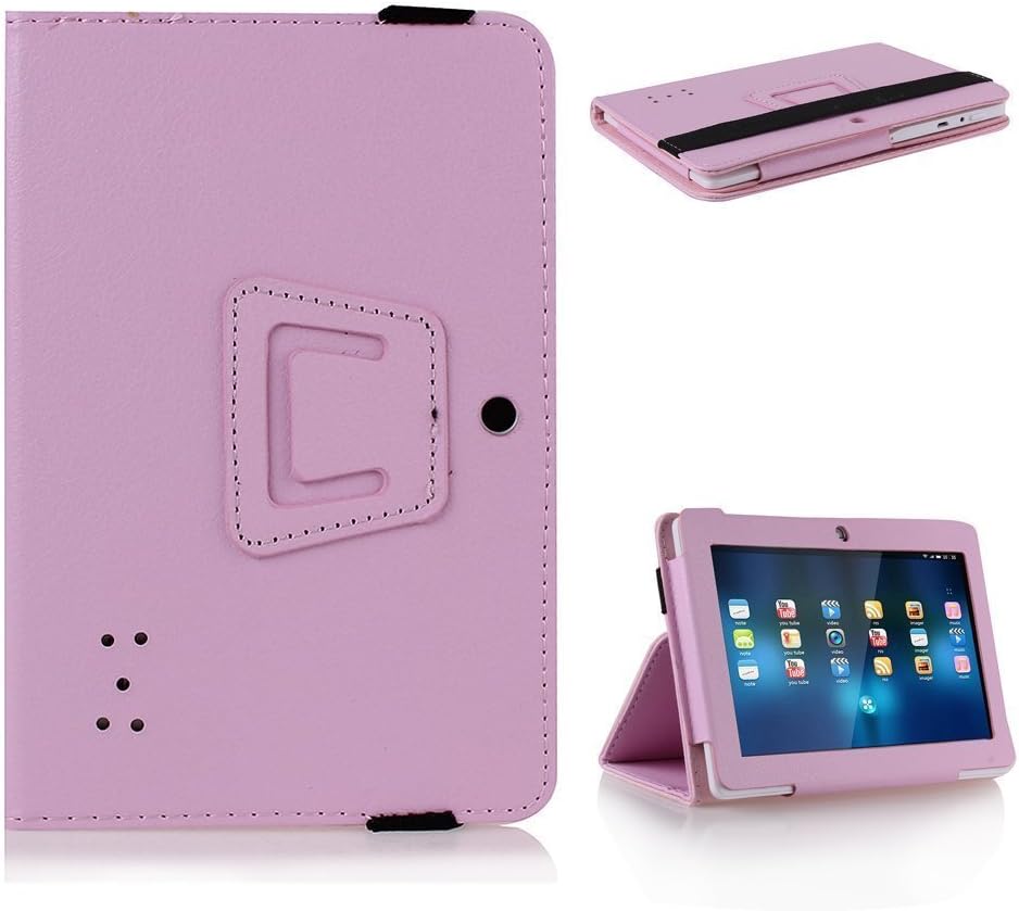 Pink Android Tablet Cover 7inch, Folio Stand Leather Case