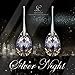 LADY COLOUR Crystal Earrings for Women Jewelry for Women Gifts for Women Earrings Sliver Teardrop Earrings Birthday Christmas Day Gifts for Women Mom Girlfriend Wife Black Dangle Earrings