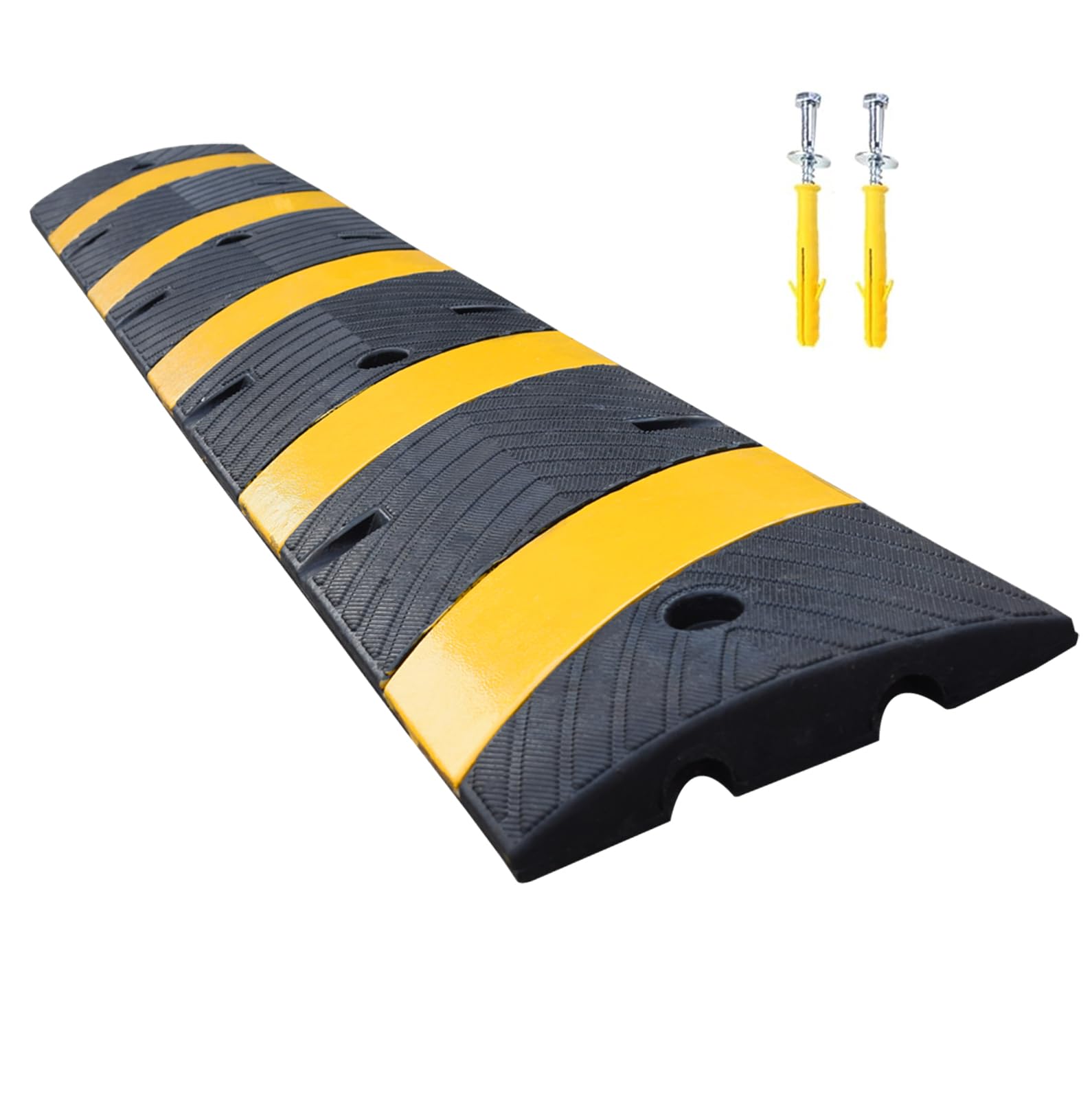 Photo 1 of ** SIMILAR **BESEA Rubber Speed Bumps for Driveway, 2 Pack 36" Speed Bump 2" High Heavy Duty Speed Humps for Road & Parking Lot, Portable Speed Bump with Reflectors, Bolts & Cable Channel (2PACK 72 in)