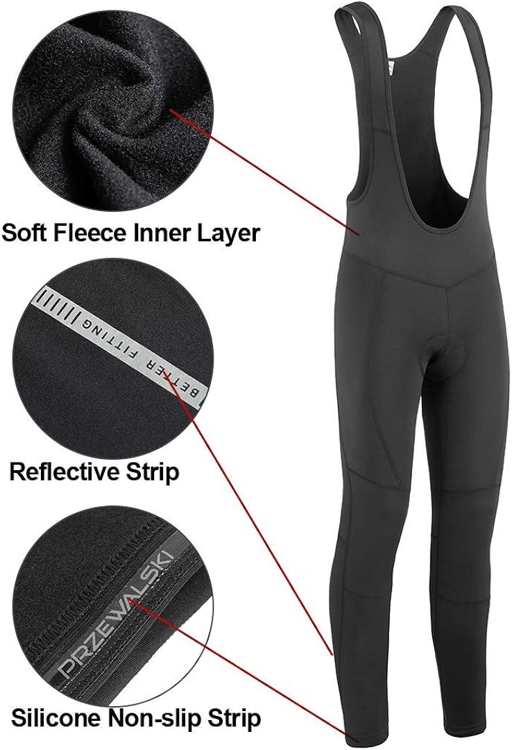 Przewalski Men's Cycling Bib Pants 4D Padded Cycling Bike Tights Compression Bicycle Leggings, Classic Series: Clothing