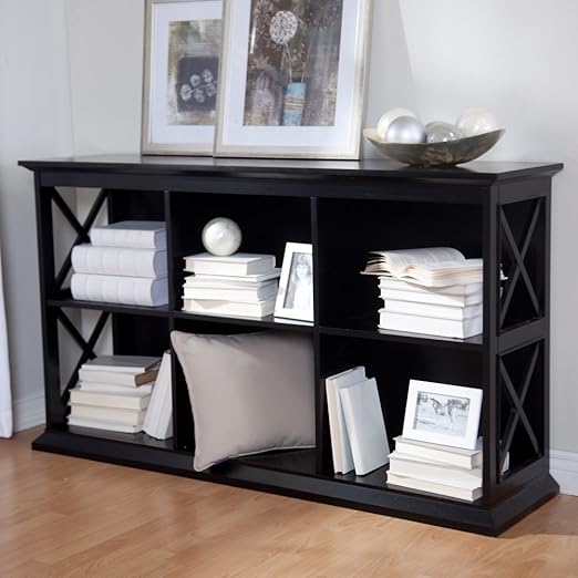 Amazon Com Belham Living Hampton Tv Stand Bookcase Black Kitchen Dining