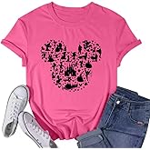 Women Magic Kingdom Castle Shirt Castle Fairy Graphic Tee Women Casual Vacation Holiday Short Sleeve Tee Top