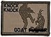 Knock Knock Goat Fer - 2x3 Military Patch / Morale Patch Funny (Coyote Brown with Black)