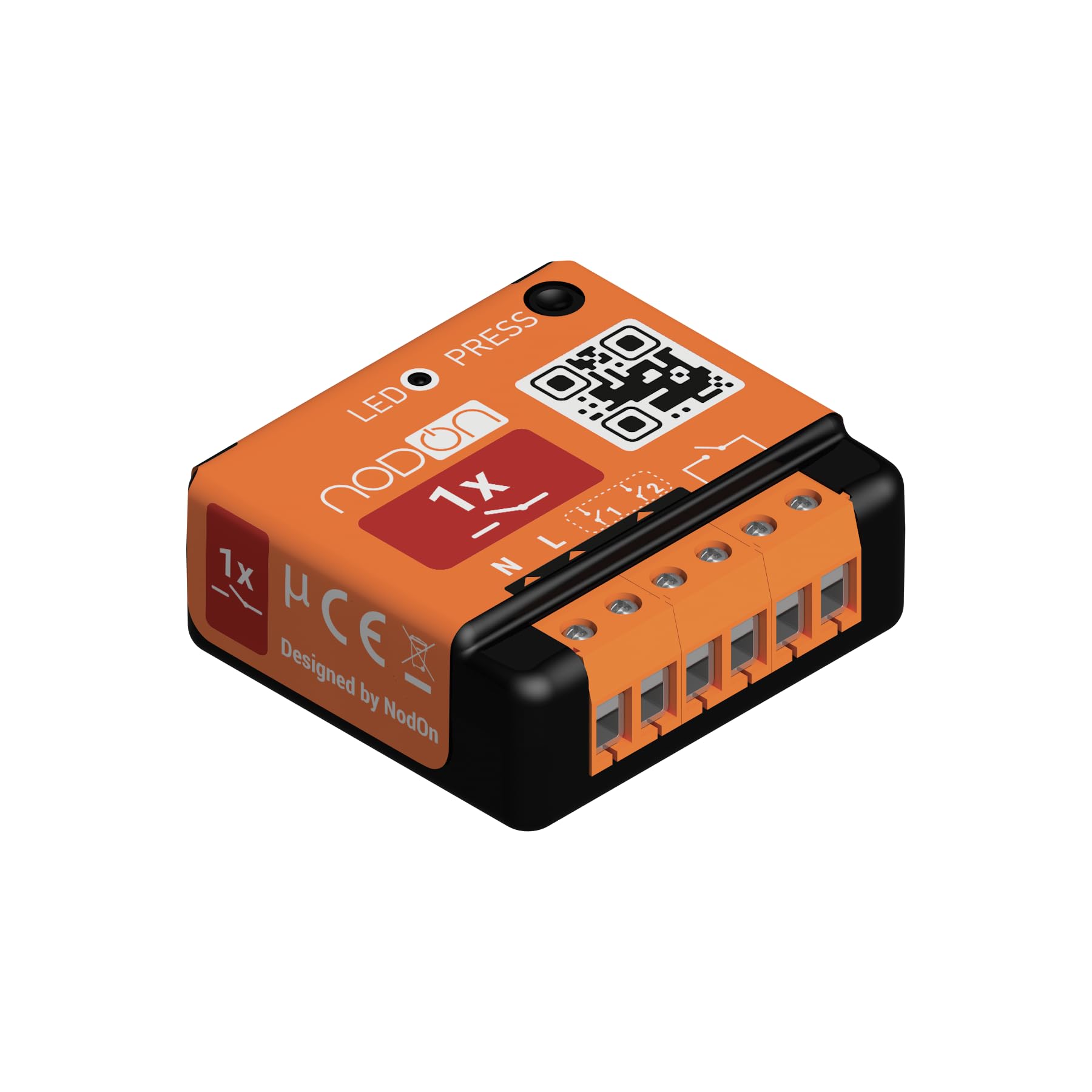 Nod On SIN-2-1-01 Enocean Unterputz Modul Schwarz/Orange