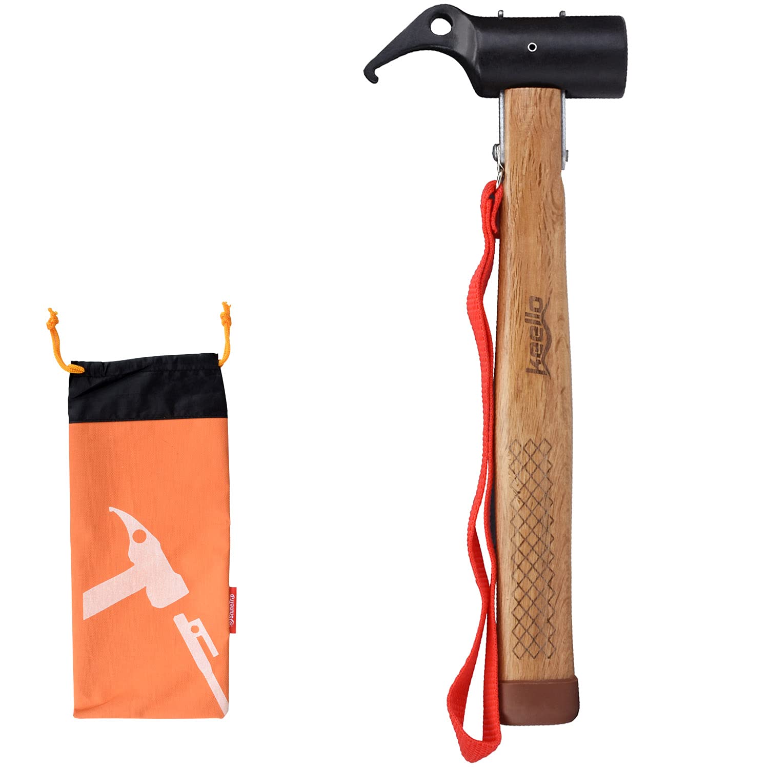 oumuik Hammer Camping Tent Hammer for Tent Stakes Wooden Hammer Camping Hammer Multifunctional Hammer with Cord for Tent Lanyard