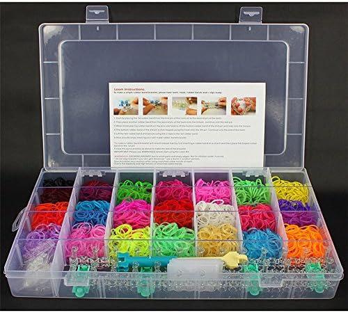 dingdangbell 3200pcs Rubber Band Refill For Rainbow Loom DIY Elastic Band Rainbow spring Band