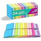 (24 Pack) Lined Sticky Notes 3x3 in,Bright Notepads with Lines | Ruled Stickies,Super Sticking Power,Office School Memo Note Pads,Post on Windows Doors,Recyclable,Easy to Write on