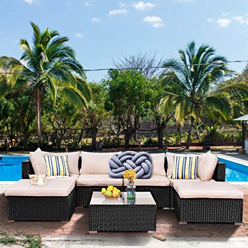 Tangkula Outdoor Wicker Furniture Set Infinitely Combination Cushion