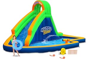Blast Zone Hydro Rush - 19'x11' Inflatable Water Slide+Blower - Splash Area - Water Cannon - Climbing Wall