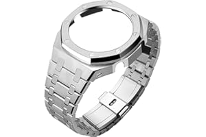 BMT GA2100 Metal Watch Band Case Replacement Kit, Stainless Steel Strap Bezel Accessories Compatible with Casio Mens G-Shock GA2100/GA-2110 Watches