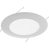 NICOR Lighting 6 inch White Recessed Shower Trim with Albalite Lens (17505)
