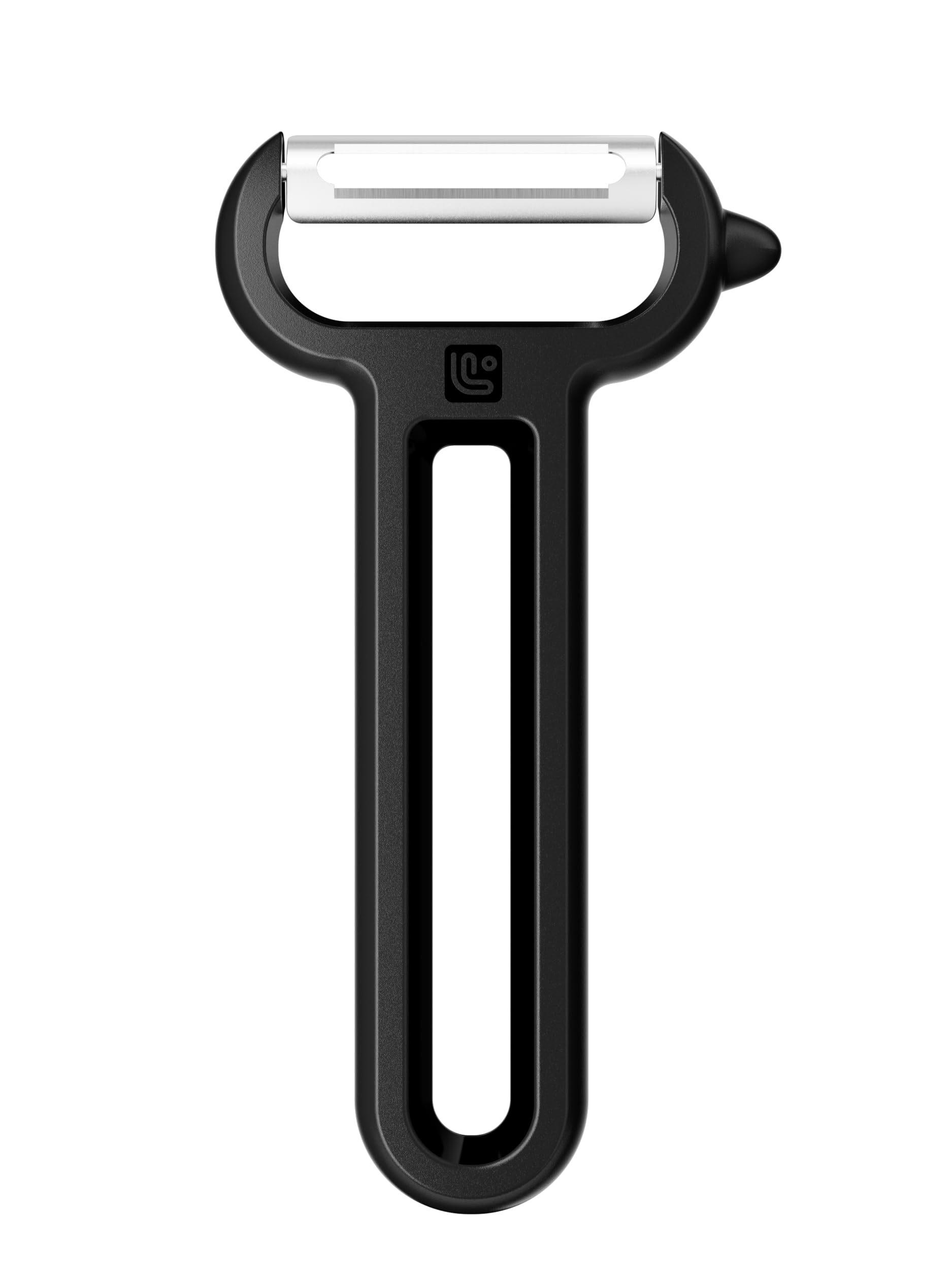 Linoroso Peeler, Smooth Cut Y-Type Thin Peeler with Pointed Tip for Fruit and Vegetable Peeling, Sharp Smooth, Comfortable Grip - Classic Black