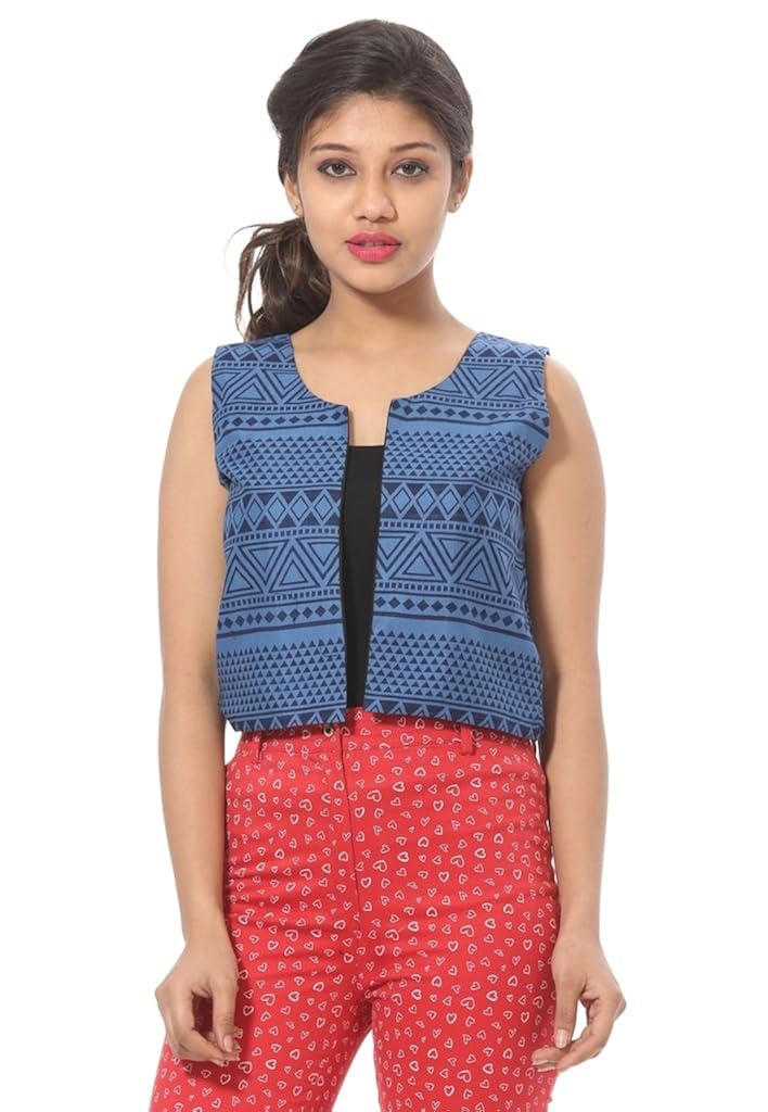 abony printed cotton women's waistcoat