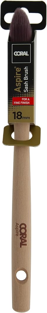 CORAL 18mm Round Sash Paint Brush – Firm Pointed Finish FSC Wood view 2