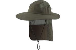 Home Prefer UPF 50+ Mens Wide Brim Fishing Hat with Neck Flap Sun Hat for Men Women Sun Protection Cap